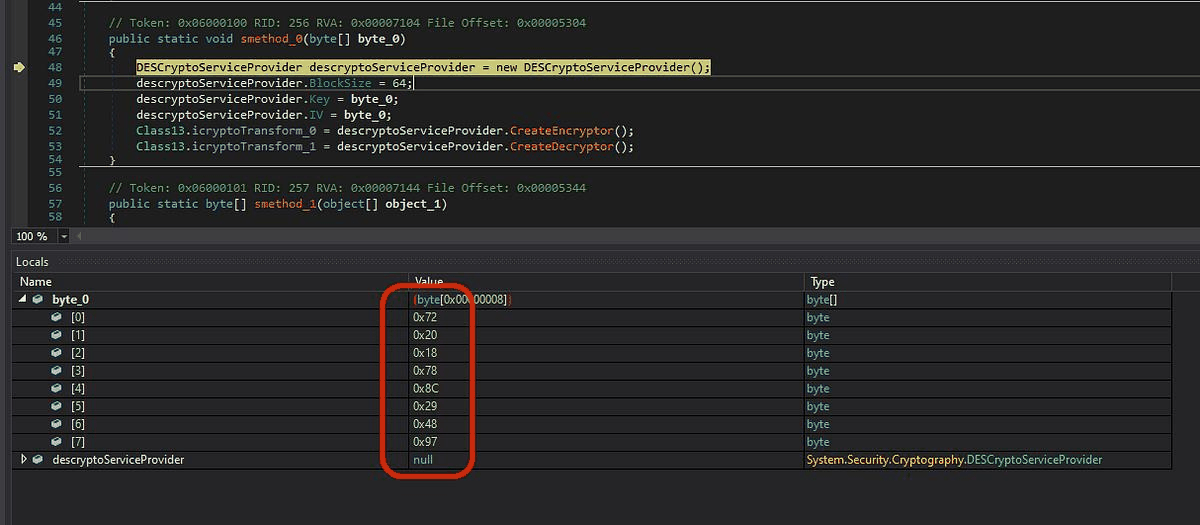 Decrypted 8-byte DES key