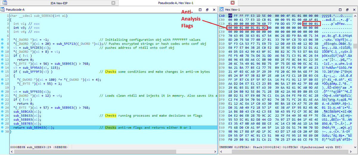 Anti-VM flag sequence mismatch