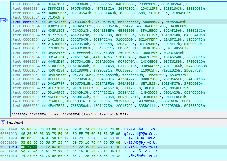 call edx into unidentified code